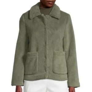 Rebecca Minkoff Green Teddy Harley Sherpa Jacket Size L